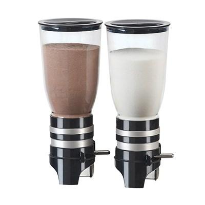 Cal-Mil 3526-2-13 Wall-Mount Sugar & Creamer Dispenser with (2) 1 Liter Containers - Plastic, Black