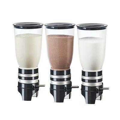 Cal-Mil 3526-3-13 Sugar/Creamer Dispenser, (3) 1 Liter Capacity, Wall-Mount, Black