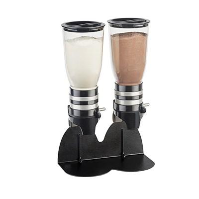 Cal-Mil 3527-2-13 Countertop Sugar & Creamer Dispenser with (2) 1 Liter Containers - Metal Stand, Black