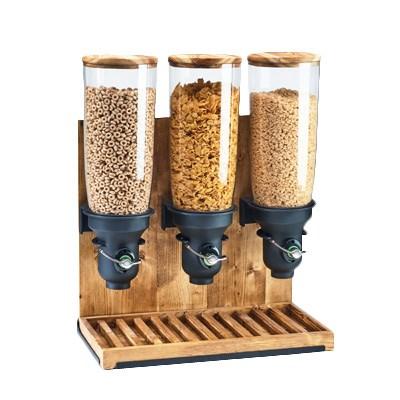 Cal-Mil 3576-3-99FF Madera 15 Liter Triple Canister Free Flow Cereal Dispenser, Plastic/Wood