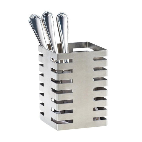 Cal-Mil 3590-4-55 4.5" Square Flatware Display Organizer, Stainless Steel
