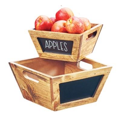 Cal-Mil 3593-10-99 Madera Square Bowl with Chalkboard Sign, Wood