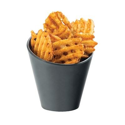 Cal-Mil 3600-65M 4.25" Round French Fry Holder - Melamine, Black Faux Slate