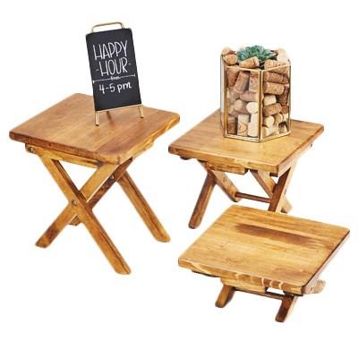 Cal-Mil 3620-8-99 Madera Reclaimed Wood Square Tabletop Riser - 7.75"H
