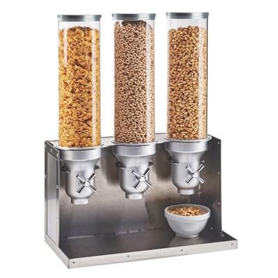 Cal-Mil 3626-55 Urban Cereal Dispenser with (3) 4.5 Liter Containers - Metal Stand, Stainless Steel