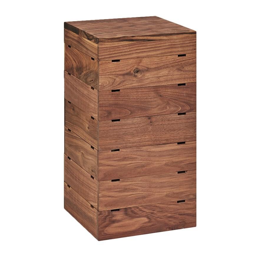 Cal-Mil 3627-78 Mid-Century Walnut Square Buffet Riser - 18"H