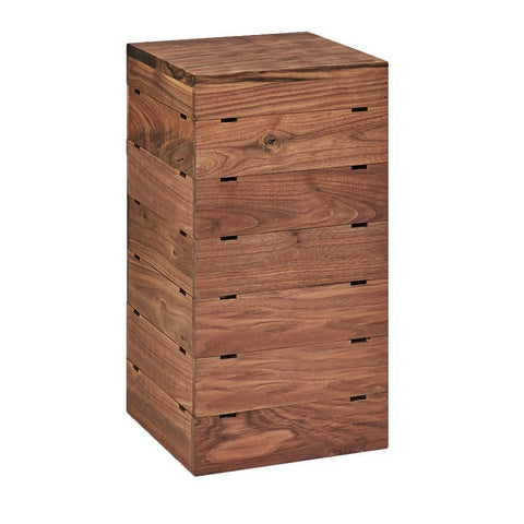 Cal-Mil 3627-78 Mid-Century Walnut Square Buffet Riser - 18"H