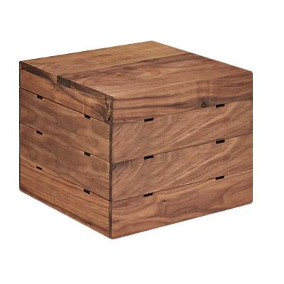 Cal-Mil 3628-10-78 Mid-Century Walnut Square Buffet Riser - 10"H