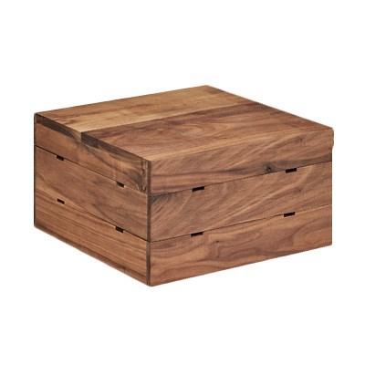 Cal-Mil 3628-7-78 Mid-Century Walnut Square Crate Riser - 7"H