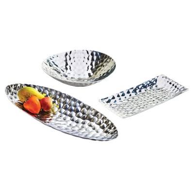 Cal-Mil 3632-2610-82 Oval Platter - 26" X 10", Hammered Pewter