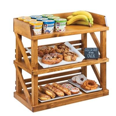 Cal-Mil 3637-99 Madera 3 Tier Rustic Pine Shelf Riser, Reclaimed Wood
