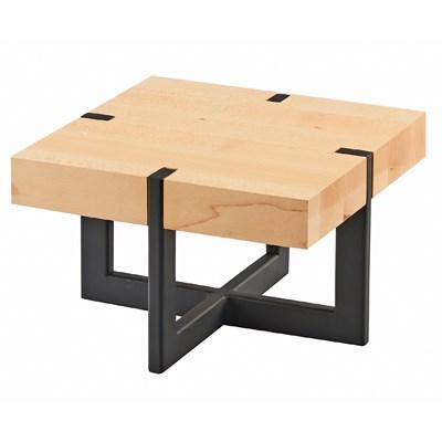 Cal-Mil 3641-9-71 9.5" Square Display Riser - 6"H, Maple/Black Metal