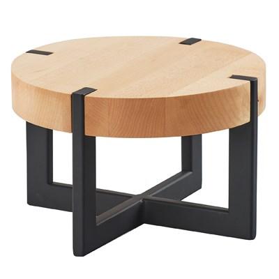Cal-Mil 3642-9-71 9.5" Round Display Riser - 6"H, Maple/Black Metal