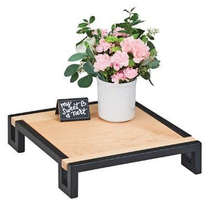 Cal-Mil 3659-3-71 13.5" Square Buffet Riser - 3"H, Maple/Black Metal