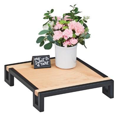 Cal-Mil 3659-3-71 13.5" Square Buffet Riser - 3"H, Maple/Black Metal