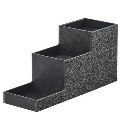 Cal-Mil 3665-13 3 Tier Bottle Display Riser, Plastic, Black