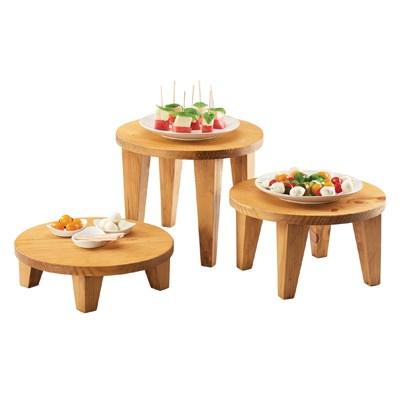 Cal-Mil 3668-3-99 12" Round Buffet Riser - 3.5"H, Wood