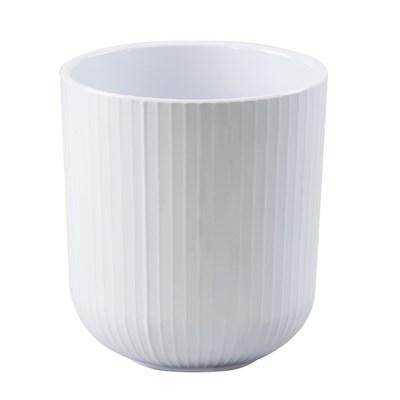 Cal-Mil 3675-32-15 Crock, 32 Oz. Capacity, 5"D X 5.5"H, Round, Ribbed, Melamine, White