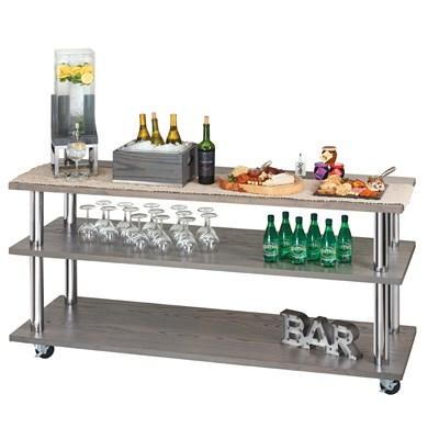 Cal-Mil 3698-4-83 Ashwood Gray Oak 3-Shelf U-Build Service Cart