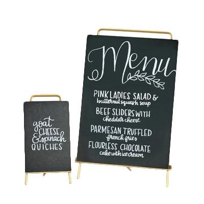 Cal-Mil 3717-46-46 Mid-Century Write-On Sign & Easel, Brass Easel