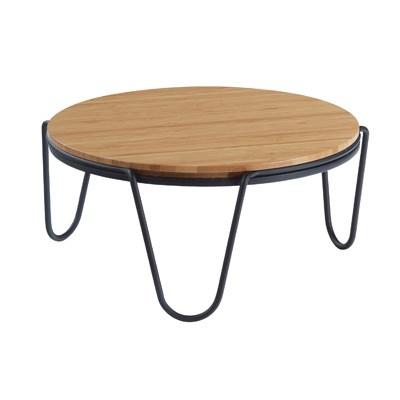 Cal-Mil 3726-5 Reversible Bamboo/Midnight Bamboo Round Riser - 6"H