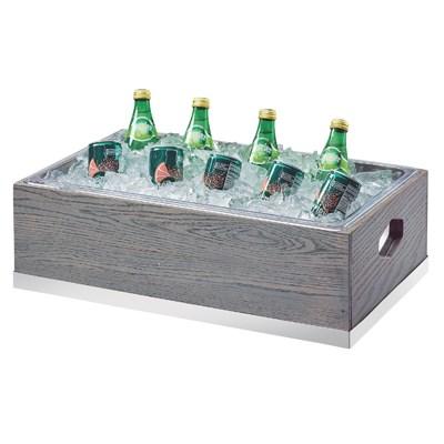 Cal-Mil 3800-12-83 Rectangular Ice Housing with Polycarbonate Pan Insert & Liner, Gray