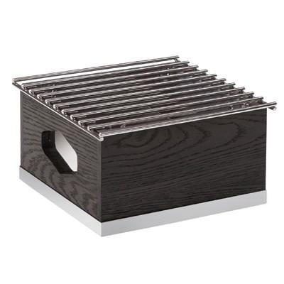 Cal-Mil 3814-87 Rectangular Chafer Alternative - 10.25" X 10", Oak/Metal, Dark Gray