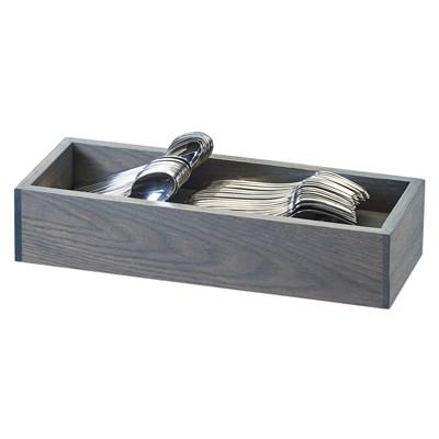 Cal-Mil 3819-83 Ashwood Rectangular Silverware Caddie with (2) Compartments, Gray