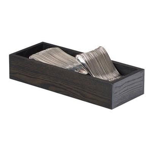 Cal-Mil 3819-87 Cinderwood 2 Compartment Flatware Organizer - 15.13" X 5.5", Oak, Dark Gray