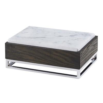 Cal-Mil 3822-6-87 Cinderwood Rectangular Display Riser with Melamine Top, 6.25"H, Dark Gray