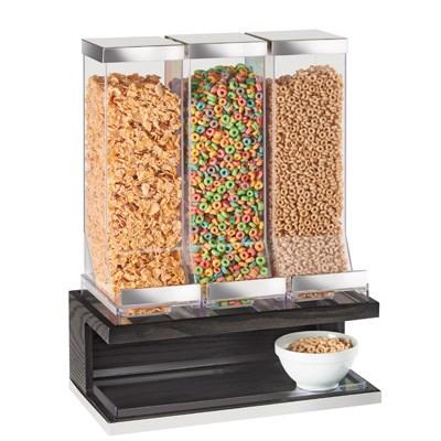 Cal-Mil 3823-87 Cinderwood Cereal Dispenser - (3) 9.8-Liter Hoppers, Wood Base