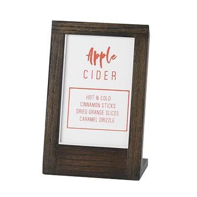 Cal-Mil 3825-46-87 Cinderwood Tabletop Menu Card Holder - 4" X 6", Oak, Dark Gray