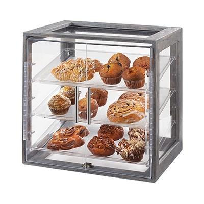 Cal-Mil 3838-83 Ashwood Gray Oak 3-Tray Acrylic Display Case