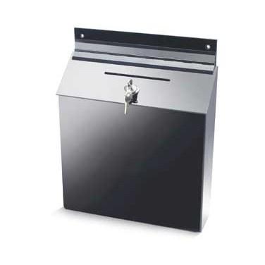 Cal-Mil 388 Wall Mount Suggestion Box with Lock, Black