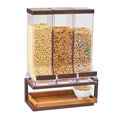 Cal-Mil 3909-84 Sierra Cereal Dispenser with (3) 10 Liter Containers - Metal Stand, Bronze