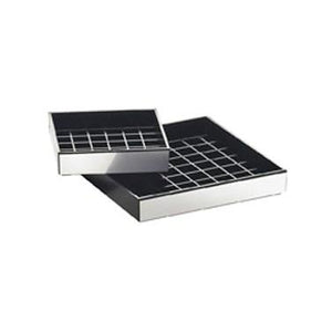 Cal-Mil 391-010 6" Silver and Black Square Drip Tray