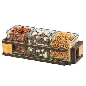 Cal-Mil 3910-3-84 Sierra Rectangular Display with (3) Jars, Bronze