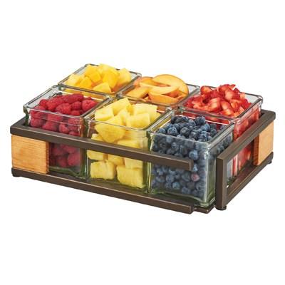 Cal-Mil 3910-6-84 Sierra Rectangular Display with (6) Jars, Bronze