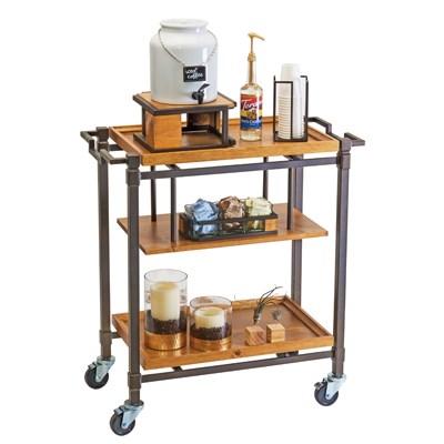 Cal-Mil 3913-84 Sierra Mobile Beverage Cart with (3) Shelves, Bronze