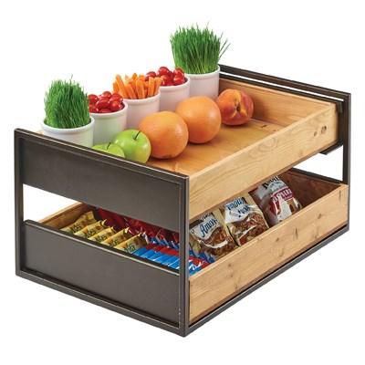 Cal-Mil 3920-84 Sierra Rectangular Display Riser with (2) Drawers, Bronze