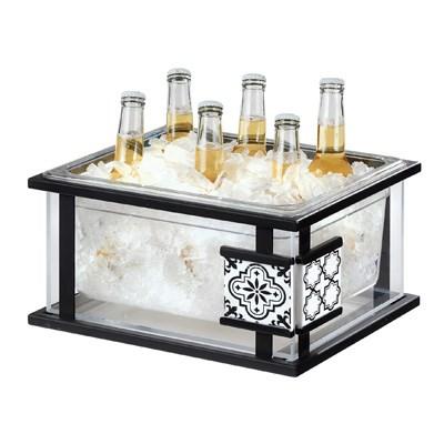 Cal-Mil 4018-10-85 Granada Ice Housing with Clear Pan - 11"W - Metal, Black/White