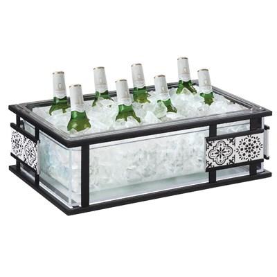 Cal-Mil 4018-12-85 Granada Ice Housing with Clear Pan - 13.5"W - Metal, Black/White
