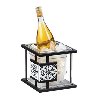 Cal-Mil 4018-6-85 Granada Ice Housing with Clear Pan - 7"W - Metal, Black/White