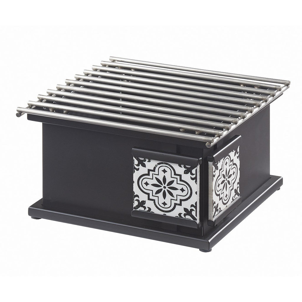 Cal-Mil 4020-85 Granada Rectangular Chafer Alternative - 10.25"W - Metal, Black/White