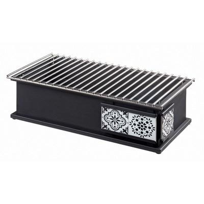 Cal-Mil 4021-85 Granada Rectangular Chafer Alternative - 19.75"W - Metal, Black/White