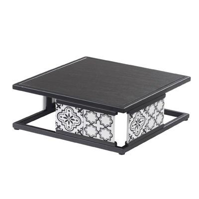 Cal-Mil 4029-3-85 Granada Square Display Riser - 4"H, Metal, Black/White