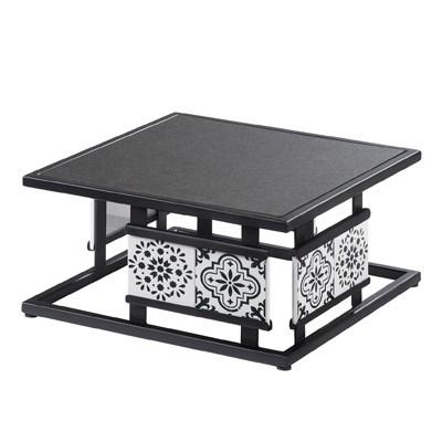 Cal-Mil 4029-6-85 Granada Square Display Riser - 6"H, Metal, Black/White