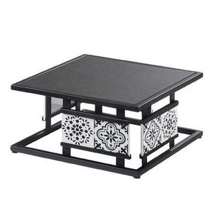 Cal-Mil 4029-6-85 Granada Square Display Riser - 6"H, Metal, Black/White