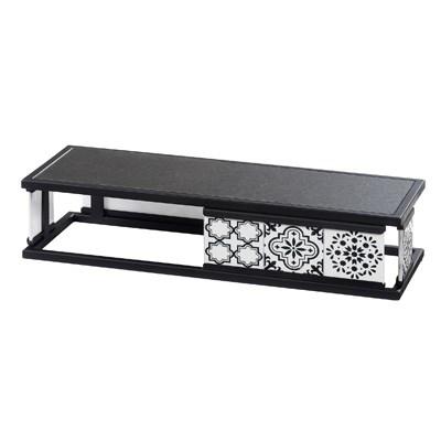 Cal-Mil 4030-3-85 Granada Rectangular Display Riser - 4.25"H - Metal, Black/White