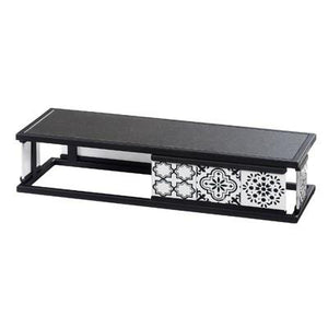 Cal-Mil 4030-3-85 Granada Rectangular Display Riser - 4.25"H - Metal, Black/White